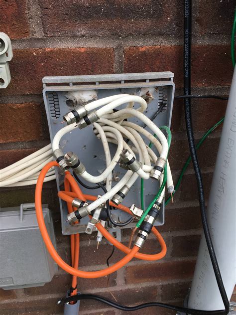 cable outlet box outside junction splitter|How to hook up all the coax cables in outside box : .